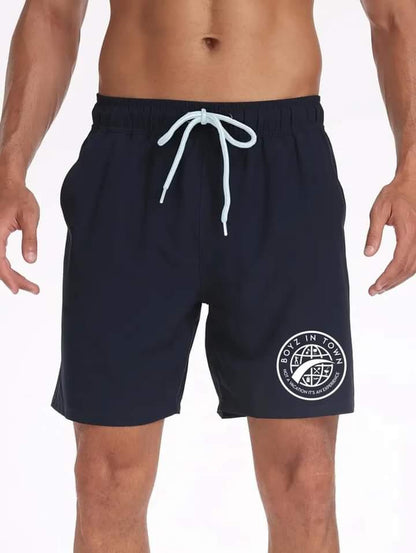 BIT Drawstring Solid Color Swim Trunks