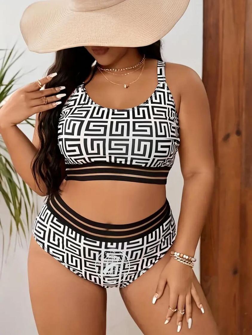 Plus Size Blurred Lines Swimsuit