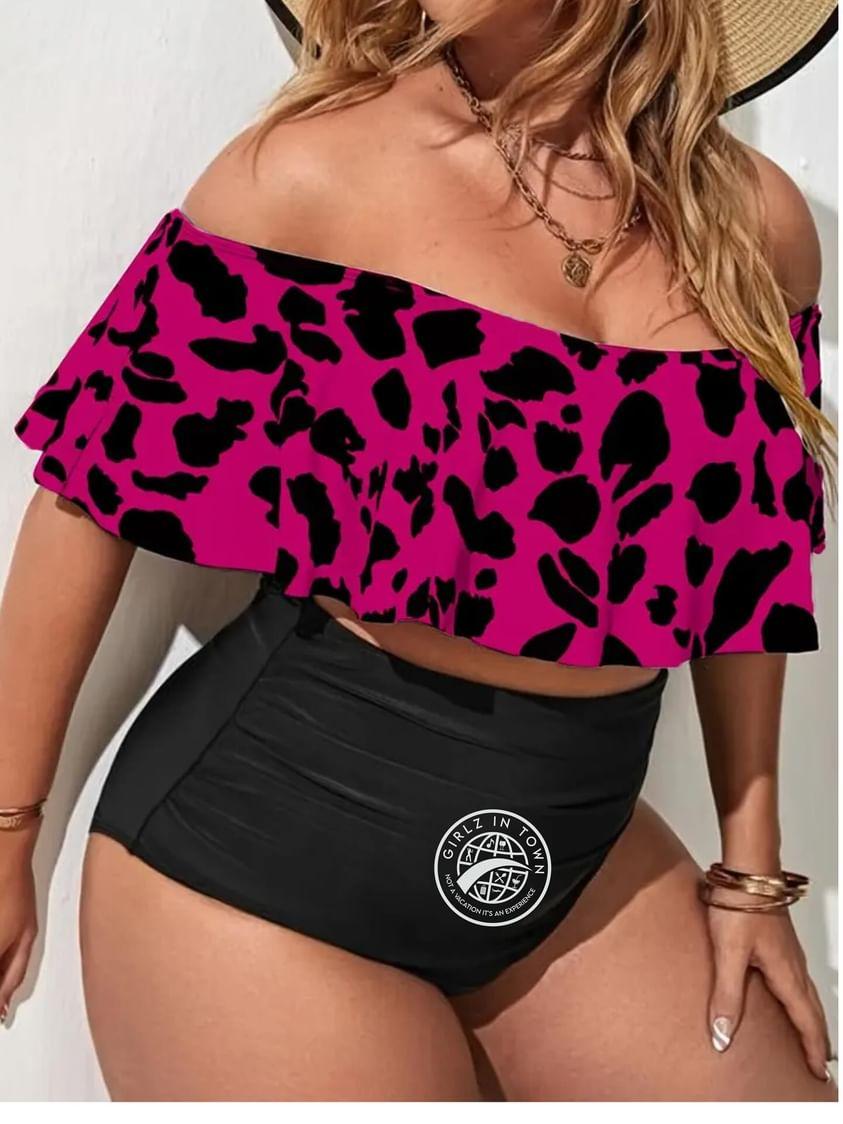 Plus Size High Waist Tankini Set