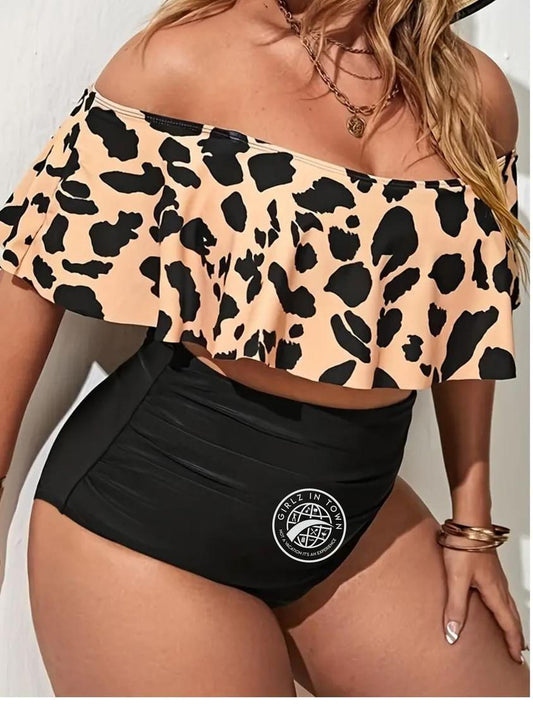 Plus Size High Waist Tankini Set