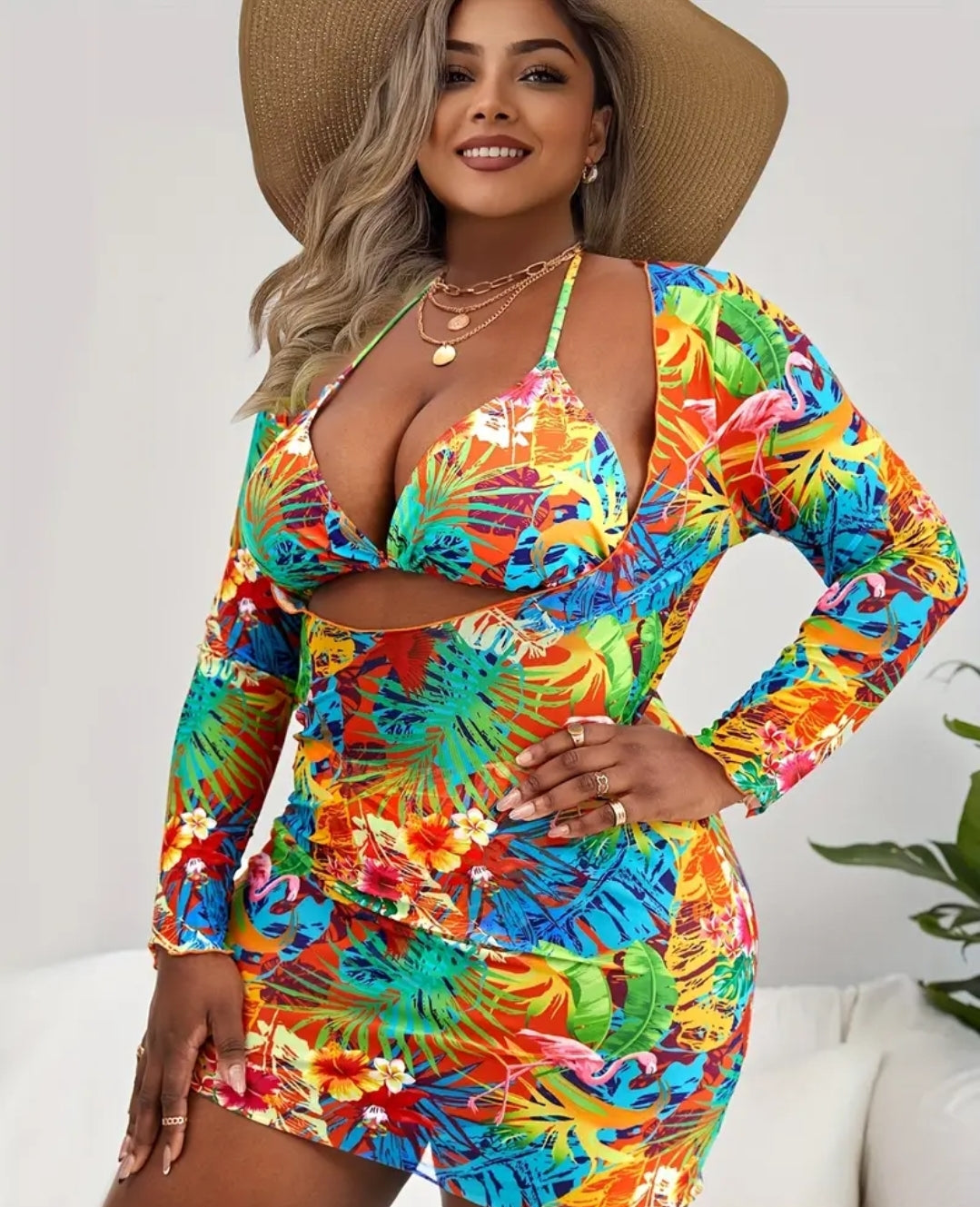 Plus size "Life of the Party" 3 piece Swimsuit